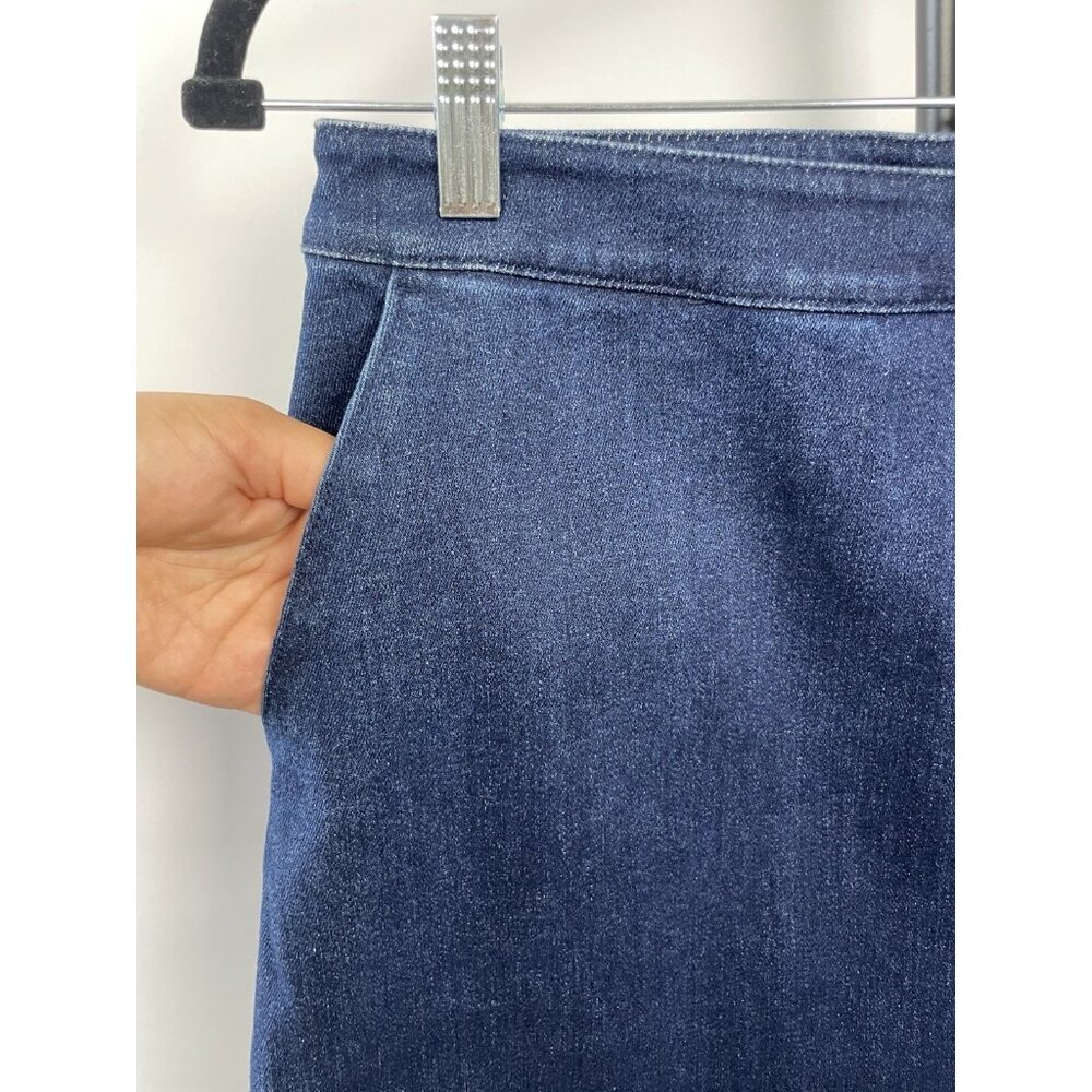Draper James Skirt Womens 8 Blue Dark Jean Denim Mini Scalloped Hem Y2K‎ Girly - Picture 4 of 8